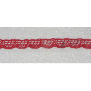 Encaje de Bolillos de Color Rojo - Ancho 1 cm